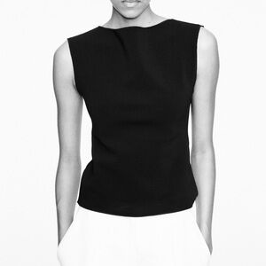 H&M Black Boatneck Top Size Small